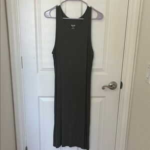 Mossimo Supply Co. Olive Ribbed Sleeveless Tank Mini Dress